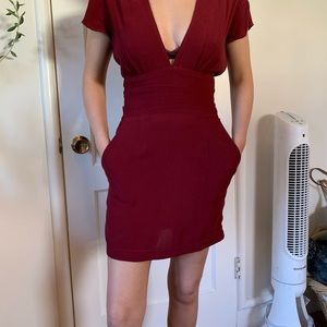 Burgundy cocktail dress